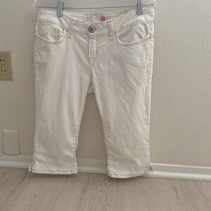 Guess Off White Denim Bermuda Shorts